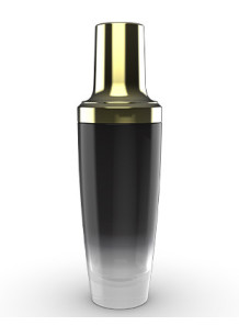 Black glass bottle, gold...