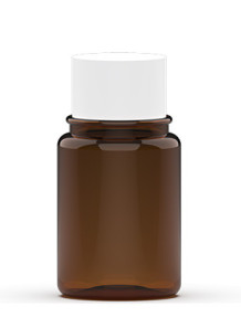 ขวดหยดสีชา ทรงกลม ฝาขาว 100ml