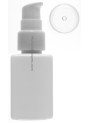  ขวดปั๊มสีขาว ทรงเหลี่ยม ฝาปั๊มขาว ครอบใส 50ml