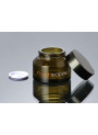  Green glass cream jar, black lid, 47ml (50g)