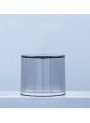  Clear spray bottle, round shape, black cap, clear cover, 100ml